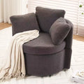 Swivel Accent Chair, 360Swivel Barrel Chair with Storage, Upholstered Arm Chair with Cushion, Modern Round Chair for Living Room Bedroom