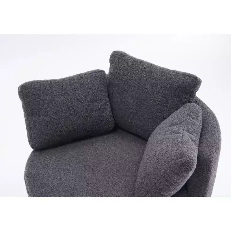 Fauteuil pivotant, fauteuil baril pivotant à 360° avec rangement, fauteuil rembourré avec coussin, chaise ronde moderne pour salon et chambre