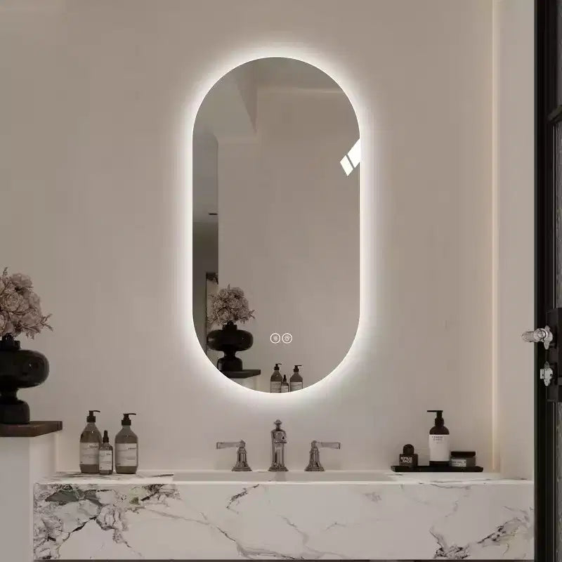 Miroir de salle de bain mural intelligent Whisen 30, miroir anti-buée à écran tactile