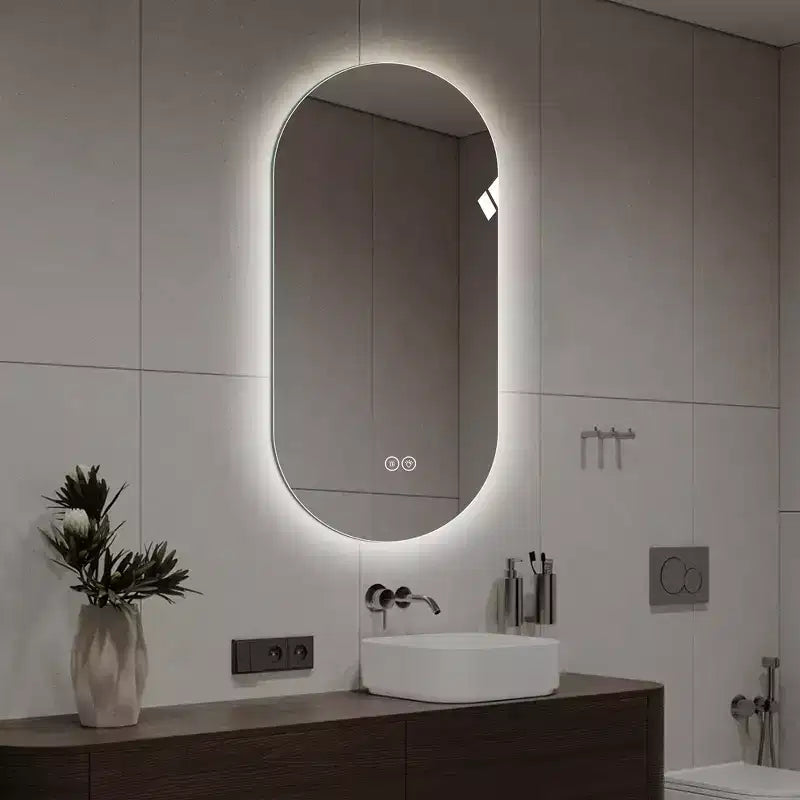 Miroir de salle de bain mural intelligent Whisen 30, miroir anti-buée à écran tactile