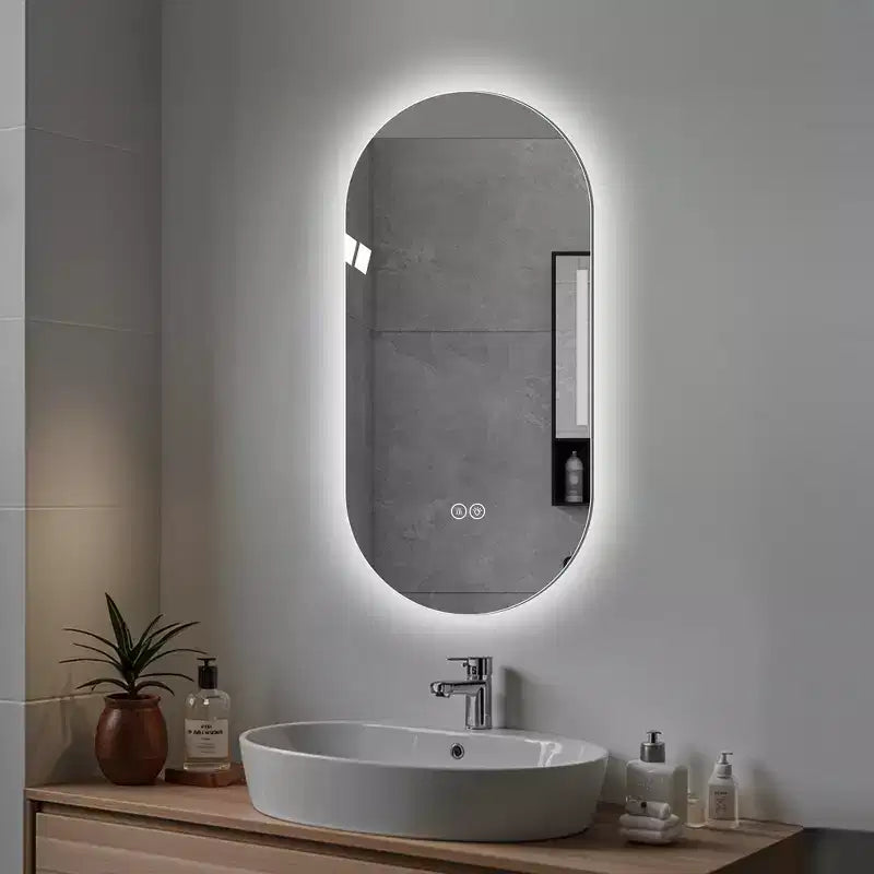 Miroir de salle de bain mural intelligent Whisen 30, miroir anti-buée à écran tactile