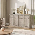 Buffet Bahut Moderne, Grand Meuble de Rangement à Café avec Panneaux Effet Bois, Rangement Multifonctionnel pour Salon