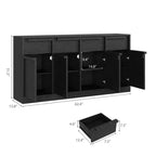 Buffet Bahut Moderne, Grand Meuble de Rangement à Café avec Panneaux Effet Bois, Rangement Multifonctionnel pour Salon