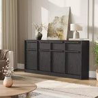 Buffet Bahut Moderne, Grand Meuble de Rangement à Café avec Panneaux Effet Bois, Rangement Multifonctionnel pour Salon