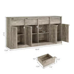 Buffet Bahut Moderne, Grand Meuble de Rangement à Café avec Panneaux Effet Bois, Rangement Multifonctionnel pour Salon