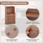 Commode à 3 tiroirs Costway, 44 po de hauteur, meuble de rangement en bois avec 2 étagères ouvertes, Noyer