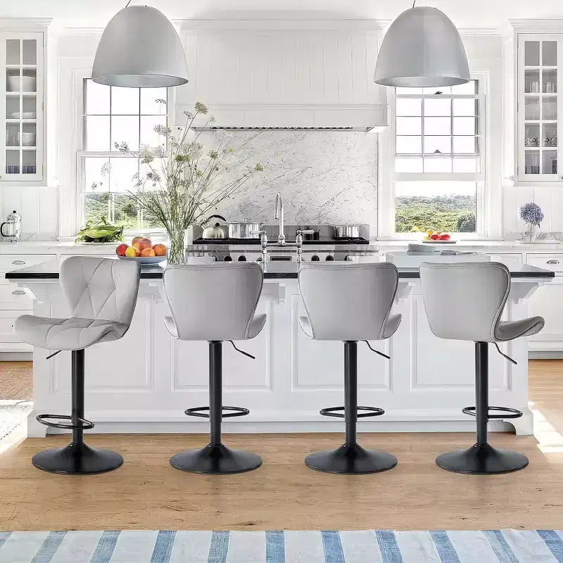 JIONJOY Lot de 2 tabourets de bar pivotants - Tabourets de bar réglables en hauteur avec dossier, chaises d'îlot de cuisine en similicuir pour bar à domicile