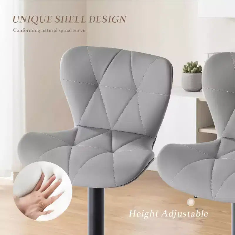 JIONJOY Lot de 2 tabourets de bar pivotants - Tabourets de bar réglables en hauteur avec dossier, chaises d'îlot de cuisine en similicuir pour bar à domicile