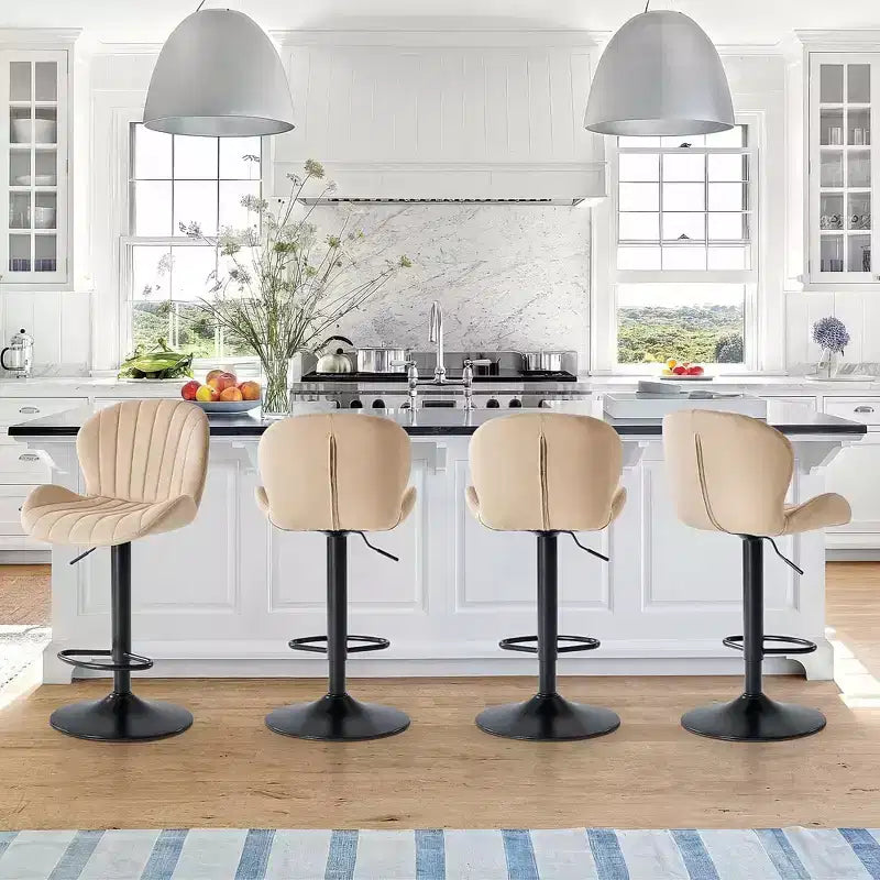 JIONJOY Lot de 2 tabourets de bar pivotants - Tabourets de bar réglables en hauteur avec dossier, chaises d'îlot de cuisine en similicuir pour bar à domicile