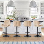 JIONJOY Lot de 2 tabourets de bar pivotants - Tabourets de bar réglables en hauteur avec dossier, chaises d'îlot de cuisine en similicuir pour bar à domicile