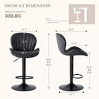 JIONJOY Lot de 2 tabourets de bar pivotants - Tabourets de bar réglables en hauteur avec dossier, chaises d'îlot de cuisine en similicuir pour bar à domicile
