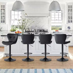 JIONJOY Lot de 2 tabourets de bar pivotants - Tabourets de bar réglables en hauteur avec dossier, chaises d'îlot de cuisine en similicuir pour bar à domicile