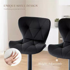 JIONJOY Lot de 2 tabourets de bar pivotants - Tabourets de bar réglables en hauteur avec dossier, chaises d'îlot de cuisine en similicuir pour bar à domicile
