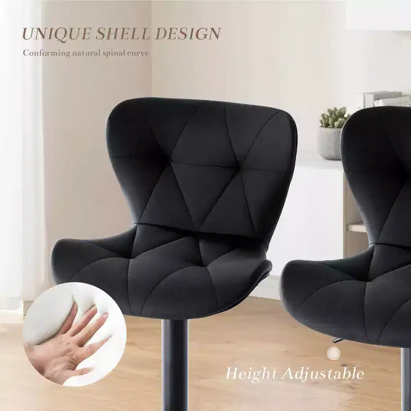 JIONJOY Lot de 2 tabourets de bar pivotants - Tabourets de bar réglables en hauteur avec dossier, chaises d'îlot de cuisine en similicuir pour bar à domicile