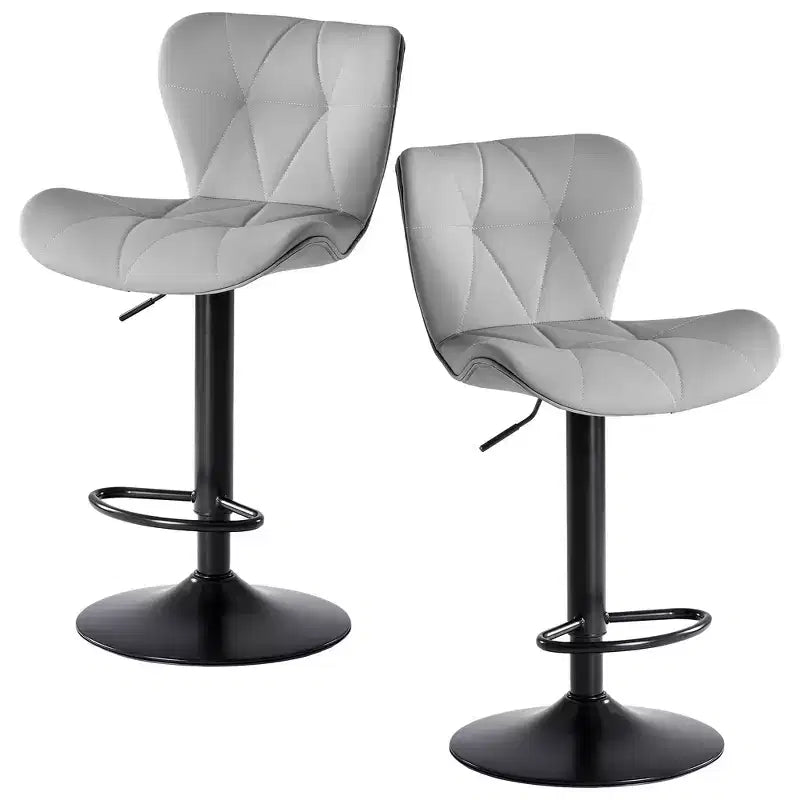 JIONJOY Lot de 2 tabourets de bar pivotants - Tabourets de bar réglables en hauteur avec dossier, chaises d'îlot de cuisine en similicuir pour bar à domicile