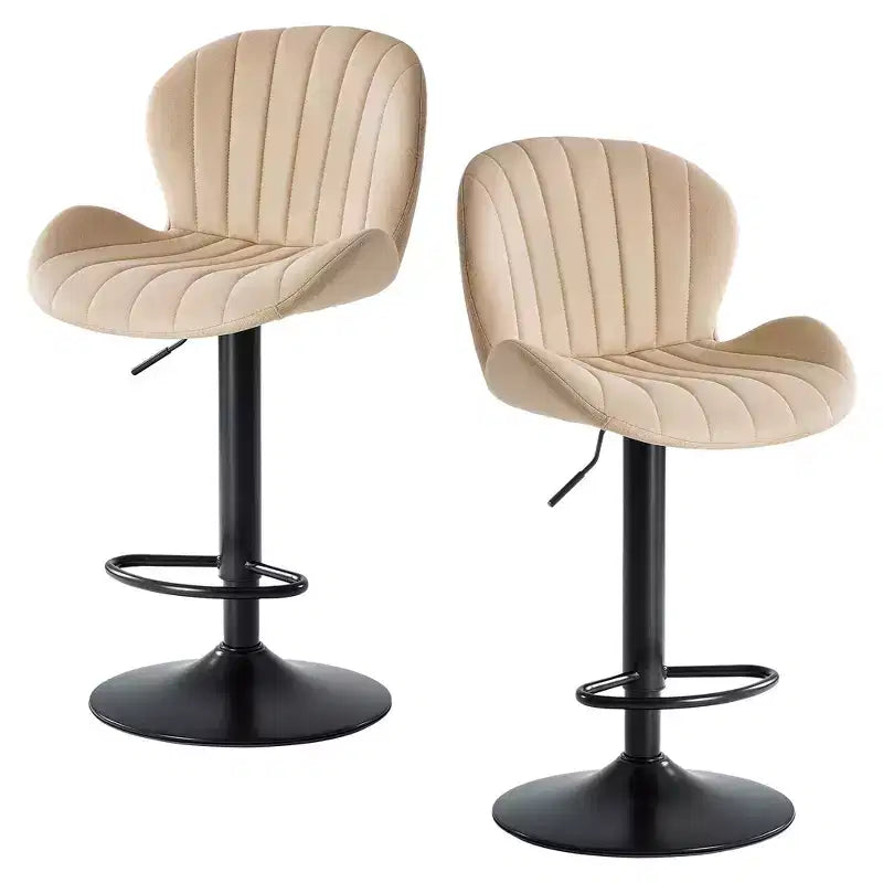 JIONJOY Lot de 2 tabourets de bar pivotants - Tabourets de bar réglables en hauteur avec dossier, chaises d'îlot de cuisine en similicuir pour bar à domicile