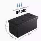 Banc ottoman capitonné en cuir synthétique moderne Okak avec rangement pliant, banc de rangement rembourré pour salon, chambre à coucher