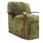Fauteuil d'appoint en fausse fourrure TUYOHW de 72 cm de large, fauteuil de salon rembourré avec accoudoirs incurvés en bois, ressorts ensachés, fauteuil pour salon, chambre à coucher