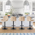 Lot de 2 tabourets de bar réglables en hauteur en similicuir TUYOHW, chaises de bar pivotantes avec repose-pieds, chaises de comptoir pour cuisine, bureau, bar à domicile