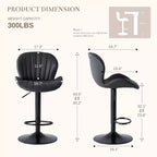 Lot de 2 tabourets de bar réglables en hauteur en similicuir TUYOHW, chaises de bar pivotantes avec repose-pieds, chaises de comptoir pour cuisine, bureau, bar à domicile