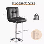TUYOHW Lot de 2 tabourets de bar réglables en cuir PU, tabourets de bar hauteur comptoir avec dossier et repose-pieds, tabouret pivotant pour cuisine, café