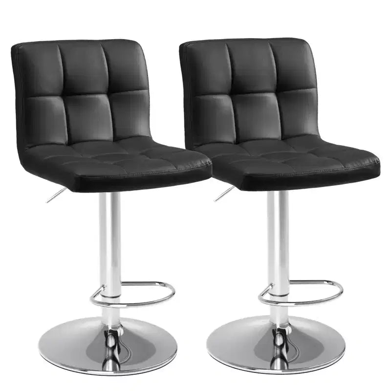 TUYOHW Lot de 2 tabourets de bar réglables en cuir PU, tabourets de bar hauteur comptoir avec dossier et repose-pieds, tabouret pivotant pour cuisine, café