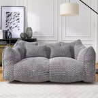 TUYOHW Canapé poire extra long de 185 cm, Transat en chenille 2 places avec âme en mousse haute résilience, Canapé de sol en chenille pour salon