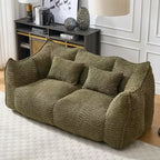TUYOHW Canapé poire extra long de 185 cm, Transat en chenille 2 places avec âme en mousse haute résilience, Canapé de sol en chenille pour salon