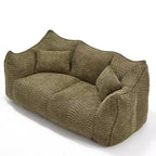 TUYOHW Canapé poire extra long de 185 cm, Transat en chenille 2 places avec âme en mousse haute résilience, Canapé de sol en chenille pour salon