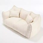 TUYOHW Canapé poire extra long de 185 cm, Transat en chenille 2 places avec âme en mousse haute résilience, Canapé de sol en chenille pour salon