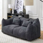 TUYOHW Canapé poire extra long de 185 cm, Transat en chenille 2 places avec âme en mousse haute résilience, Canapé de sol en chenille pour salon