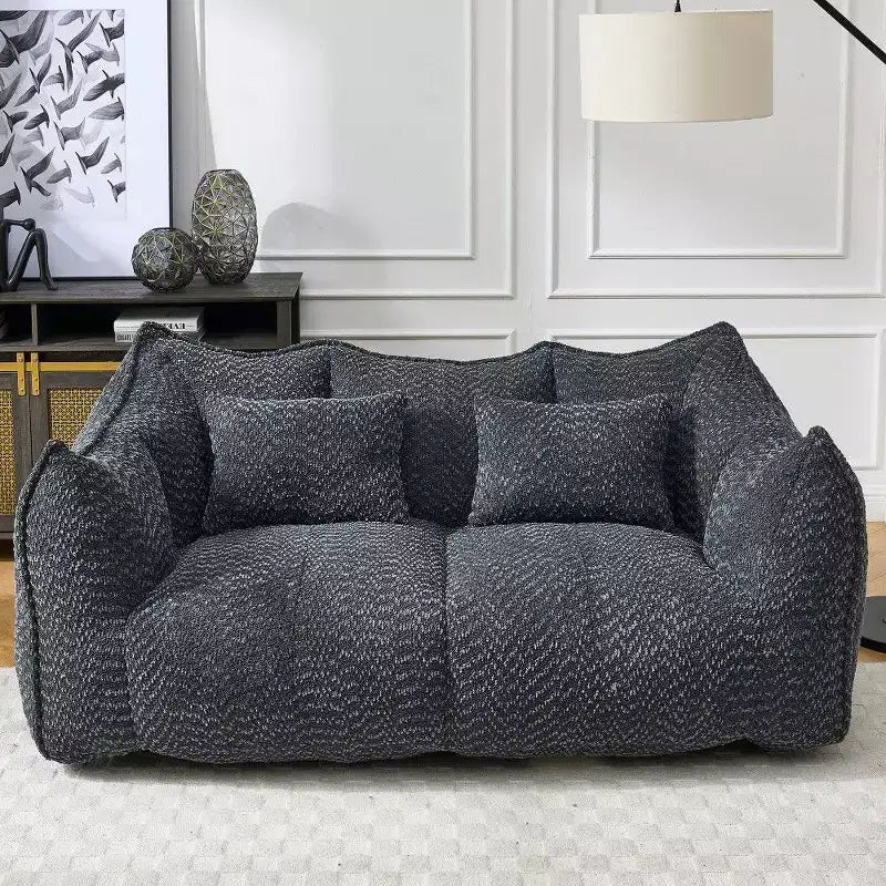 TUYOHW Canapé poire extra long de 185 cm, Transat en chenille 2 places avec âme en mousse haute résilience, Canapé de sol en chenille pour salon