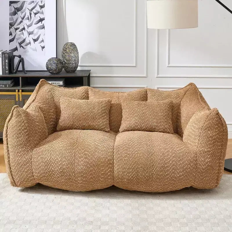 TUYOHW Canapé poire extra long de 185 cm, Transat en chenille 2 places avec âme en mousse haute résilience, Canapé de sol en chenille pour salon