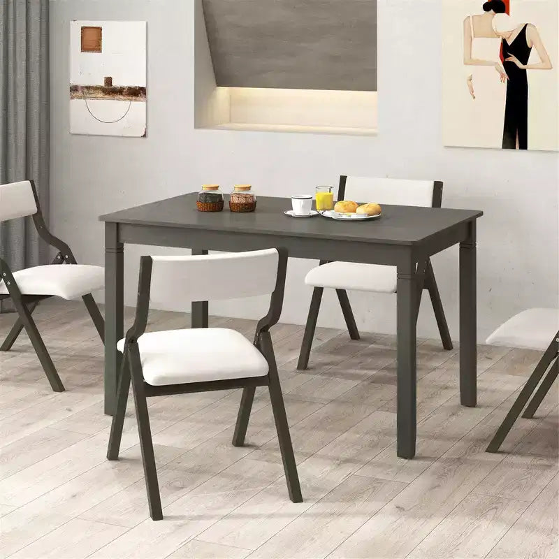 Costway Table de salle à manger rectangulaire 48" en bois pour 4 personnes avec pieds en bois de caoutchouc
