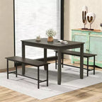Costway Table de salle à manger rectangulaire 48" en bois pour 4 personnes avec pieds en bois de caoutchouc