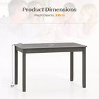 Costway Table de salle à manger rectangulaire 48" en bois pour 4 personnes avec pieds en bois de caoutchouc