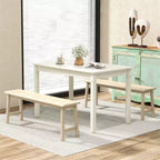 Costway Table de salle à manger rectangulaire 48" en bois pour 4 personnes avec pieds en bois de caoutchouc