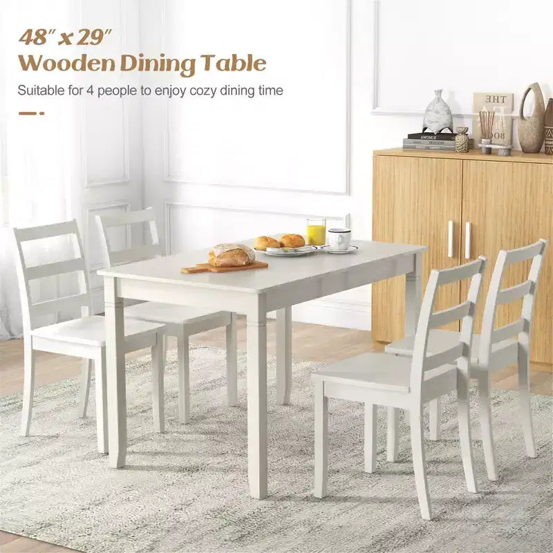 Costway Table de salle à manger rectangulaire 48" en bois pour 4 personnes avec pieds en bois de caoutchouc