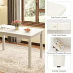 Costway Table de salle à manger rectangulaire 48" en bois pour 4 personnes avec pieds en bois de caoutchouc