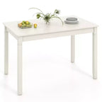 Costway 48 Wooden Dining Table for 4 People w/ Rubber Wood Legs Rectangular Table
