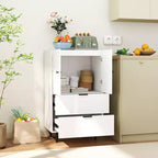 Buffet 2 portes Costway avec tiroirs et armoire de rangement, pieds en métal pour salon