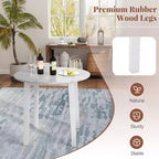 Costway 35 Table de cuisine ronde avec plateau en placage texturé marbre