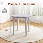 Costway 35 Table de cuisine ronde avec plateau en placage texturé marbre