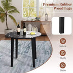 Costway 35 Table de cuisine ronde avec plateau en placage texturé marbre