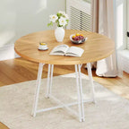 Table à manger Costway de 119 cm avec 8 pieds de support en métal et base en croix pour salle à manger