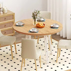 Table à manger Costway de 119 cm avec 8 pieds de support en métal et base en croix pour salle à manger