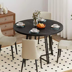 Table à manger Costway de 119 cm avec 8 pieds de support en métal et base en croix pour salle à manger