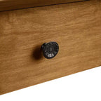 Console Rétro Courbée Luxystar 43'' avec 3 Tiroirs et Étagère de Rangement pour Salon et Couloir, Marron