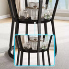 Table à manger ronde pour 4-6 personnes, table de cuisine de ferme de 107 cm avec rangement, tables à dîner circulaires pour cuisine, salle à manger, salon, appartement