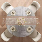Table à manger ronde pour 4-6 personnes, table de cuisine de ferme de 107 cm avec rangement, tables à dîner circulaires pour cuisine, salle à manger, salon, appartement